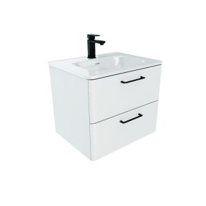 Тумба с раковиной IDDIS Brick подвесная 60см белый BRI60W0i95K