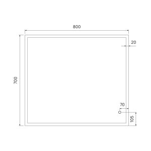 Зеркало IDDIS Brick с LED-подсветкой 80см BRI8000i98