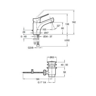 Смеситель для раковины Jacob Delafon BRIVE E75760-CP