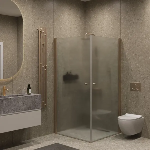 Душевой уголок на монопетле by Deonria U-90-89-6-S-BR 90x89см бронза/сатин