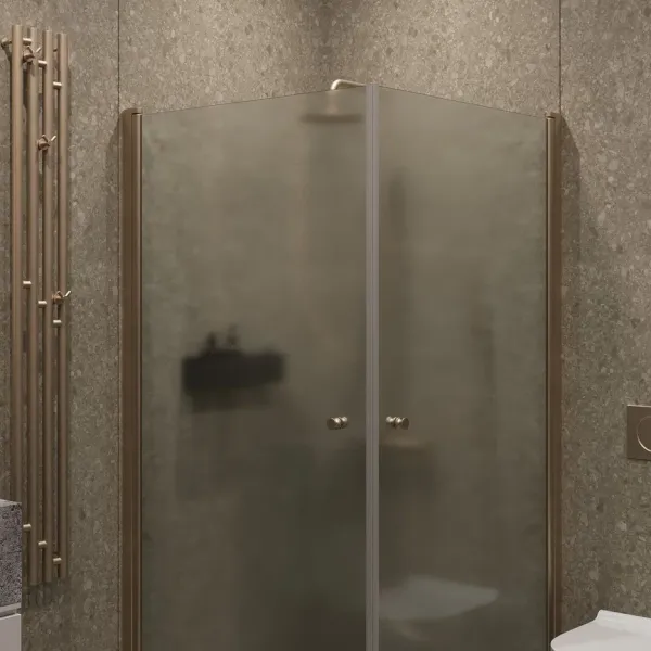 Душевой уголок на монопетле by Deonria U-90-89-6-S-BR 90x89см бронза/сатин