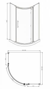 Душевой уголок BRAVAT BLACKLINE BS090.1110A 90x90 см