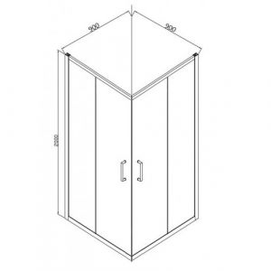 Душевой уголок Bravat Line BS090.2202A 90x90 см
