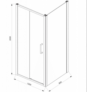 Душевой уголок BRAVAT BLACKLINE BS120.3101B 120x80 см