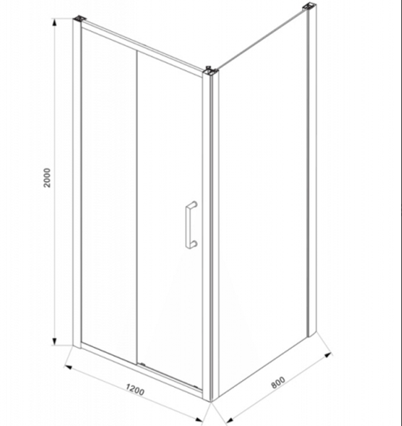 Душевой уголок BRAVAT BLACKLINE BS120.3101B 120x80 см