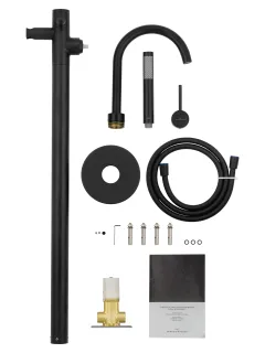Напольный смеситель для ванны Wonzon & Woghand Stick WW-88649017-MB чёрный матовый