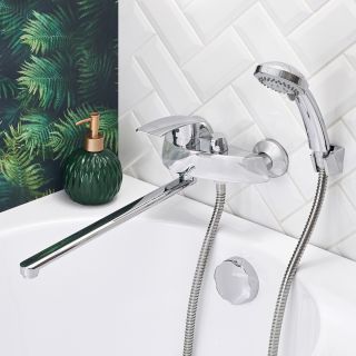Смеситель для ванны с душем BOOU B8213-46F хром Смеситель для ванны с душем BOOU B8213-46F хром