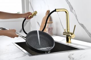 Смеситель для кухни Paulmark Serpentine Se213222-G золото Смеситель для кухни Paulmark Serpentine Se213222-G золото