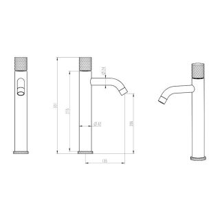 Смеситель для раковины Boheme Stick Diamond 122-CRB хром/чёрный Смеситель для раковины Boheme Stick Diamond 122-CRB хром/чёрный