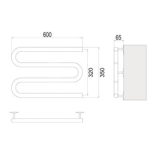 Полотенцесушитель электрический Terminus 4620768883927 60х35 см хром