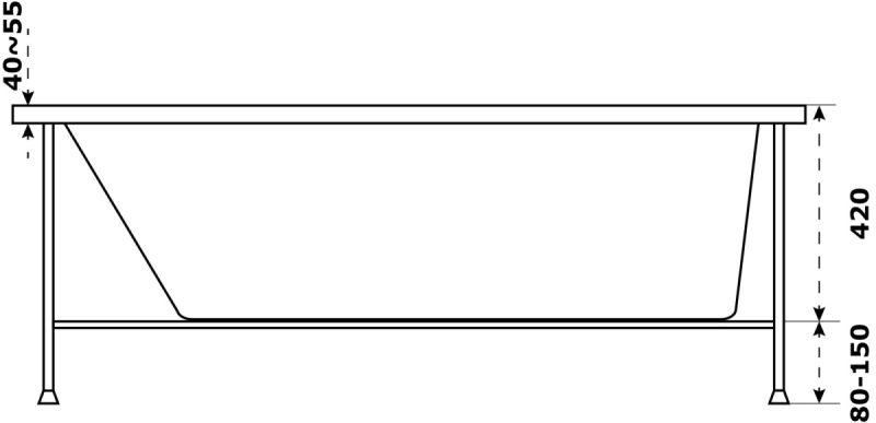 Каркас для ванны Azario Тенза БТК0003 разборный 1700x700