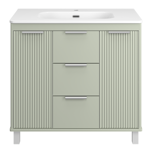 Напольная тумба под раковину Brevita Risacca Pistachio 90 УТ000026421 фисташковый