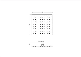 Верхний душ Wonzon & Woghand WW-88DP02-BGM 30 см тёмный графит