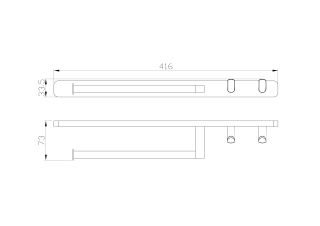 Вешалка для полотенец Wonzon & Woghand Graffity WW-9361 с двумя крючками тёмный графит