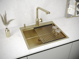Мойка кухонная Paulmark Kroner-Pro PM705951-BG брашированное золото