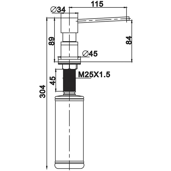 Дозатор для кухонной мойки Gappo G402-1 300 мл чёрный