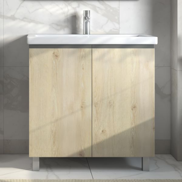 Тумба под раковину напольная Vigo Yuma 347 80 см поставляется в разобранном виде дуб давос