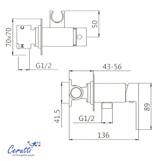 Гигиенический душ со смесителем Ceruttispa РЕЗИЯ (RESIA) SHB CT12131 чёрный матовый