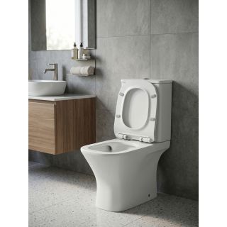 Унитаз-компакт Orange C02-050W безободковый с сиденьем-микролифт белый