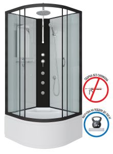 Душевая кабина Niagara NG-6707-14BKTG с гидромассажем 80x80см чёрный/прозрачное