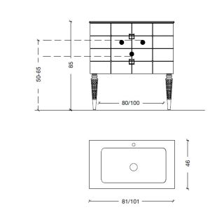 Тумба под раковину Armadi Art Vallessi Avangarde Piazza 80см белый/золото 841-080-WG Тумба под раковину Armadi Art Vallessi Avangarde Piazza 80см белый/золото 841-080-WG