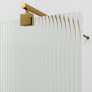 Душевая перегородка WasserKRAFT Rur 30W44BG-FL 100 см профиль золото стекло рифлёное