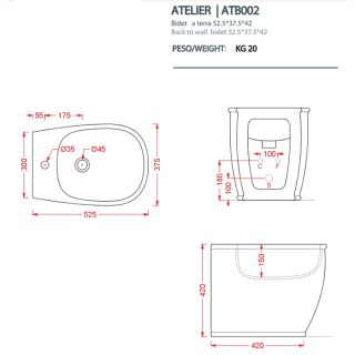 Биде Artceram Atelier ATB002 05 00 *1 белый Биде Artceram Atelier ATB002 05 00 *1 белый