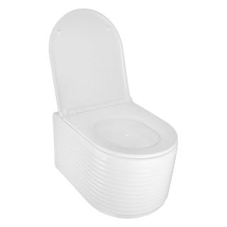 Унитаз подвесной Azario Luzio AZ-098-UQ безободковый торнадо белый