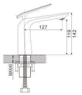 Смеситель для раковины Rose R1301H чёрный матовый Смеситель для раковины Rose R1301H чёрный матовый
