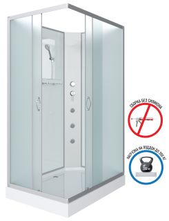 Душевая кабина Niagara NG-43975-14QBKG с гидромассажем 90x70см серебро/матовое