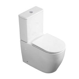 Унитаз-компакт Azario Bonelle AZ-1229A безободковый крышка-сиденье микролифт смыв торнадо белый