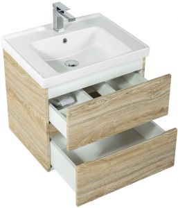 Подвесная тумба под раковину Art&Max Techno 60см дуб мелфорд AM-Techno-600-2C-SO-LW823