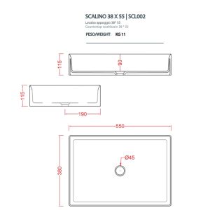 Раковина ArtCeram Scalino SCL002 16 00 blu zaffiro 55 см