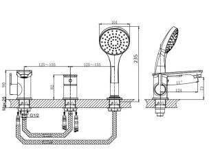 Смеситель на борт ванны RUSH Bruny (BR4335-333) Смеситель на борт ванны RUSH Bruny (BR4335-333)