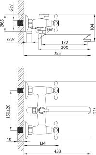 Смеситель для ванны Lemark Standard LM2113C хром