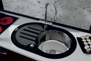 Мойка кухонная Zorg Inox Glass GL-7851-OV-BLACK