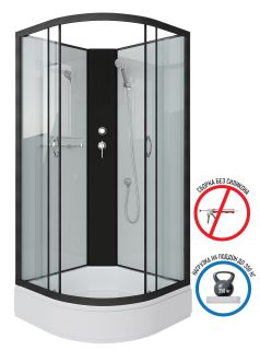 Душевая кабина Niagara NG-6702-14BK 100x100см чёрный/прозрачное