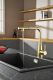 Смеситель для кухни AQUAme Cucina AQM9902BG с выдвижным изливом золото брашированное