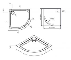 Душевой поддон Am.pm X-Joy W88T-205-090W 90x90