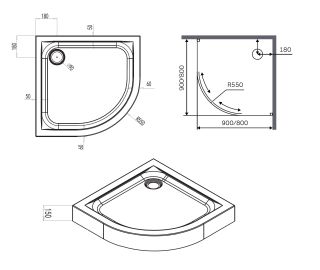 Душевой поддон Am.pm X-Joy W88T-205-090W 90x90 Душевой поддон Am.pm X-Joy W88T-205-090W 90x90