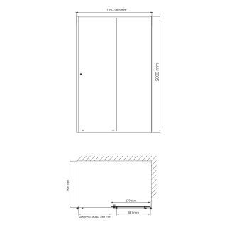 Душевой уголок WasserKRAFT Dill 61S33 130x90 см профиль чёрный матовый стекло прозрачное