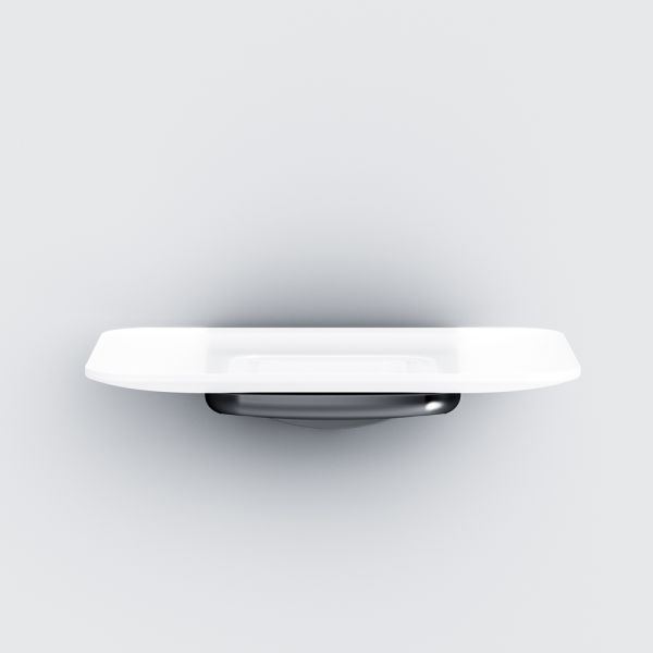 Стеклянная мыльница с настенным держателем Am.Pm Inspire 2.0 чёрный матовый A50A34222