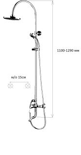 Душевая система D&K Rhein Schiller хром DA1463701C09 Душевая система D&K Rhein Schiller хром DA1463701C09