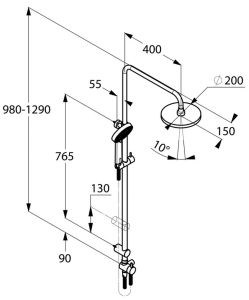 Душевая стойка Kludi A-QA Dual shower system хром 6609105-00