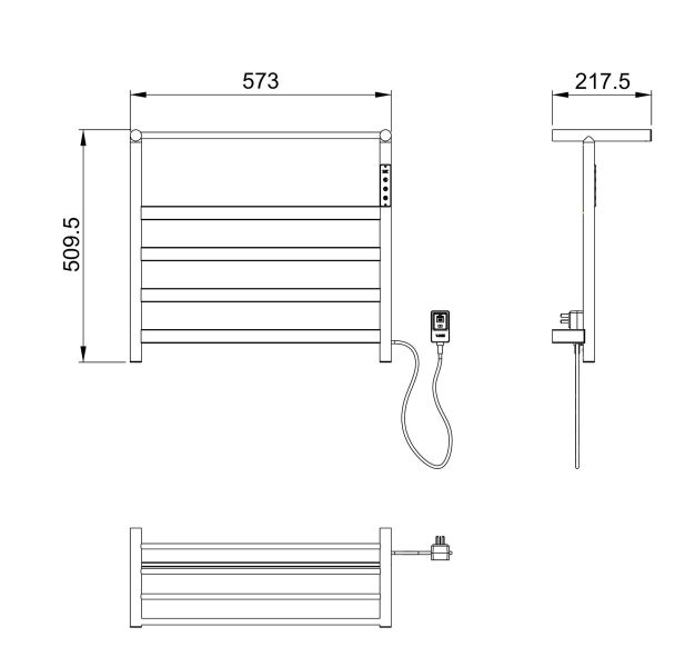Полотенцесушитель электрический Wonzon & Woghand Essen WW-A402-BR 57x51 см брашированный никель