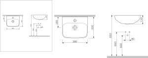 Раковина Am.pm Inspire C504811WH 38 см
