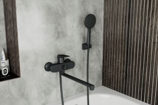 Смеситель для ванны с длинным поворотным изливом RUSH Nevis (NE1735-51Black) Смеситель для ванны с длинным поворотным изливом RUSH Nevis (NE1735-51Black)