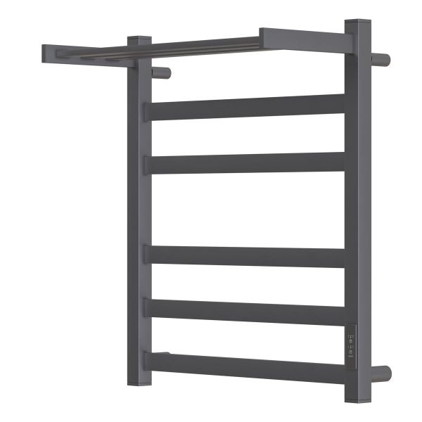 Полотенцесушитель электрический Point Меркурий PN83856PGR П5 500x600 с полкой графит