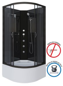 Душевая кабина Niagara NG-6508-14BKG с гидромассажем 90x90см чёрный/тонированное