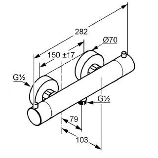 Термостат для душа Kludi Objekta Therm E хром 352000538 Термостат для душа Kludi Objekta Therm E хром 352000538
